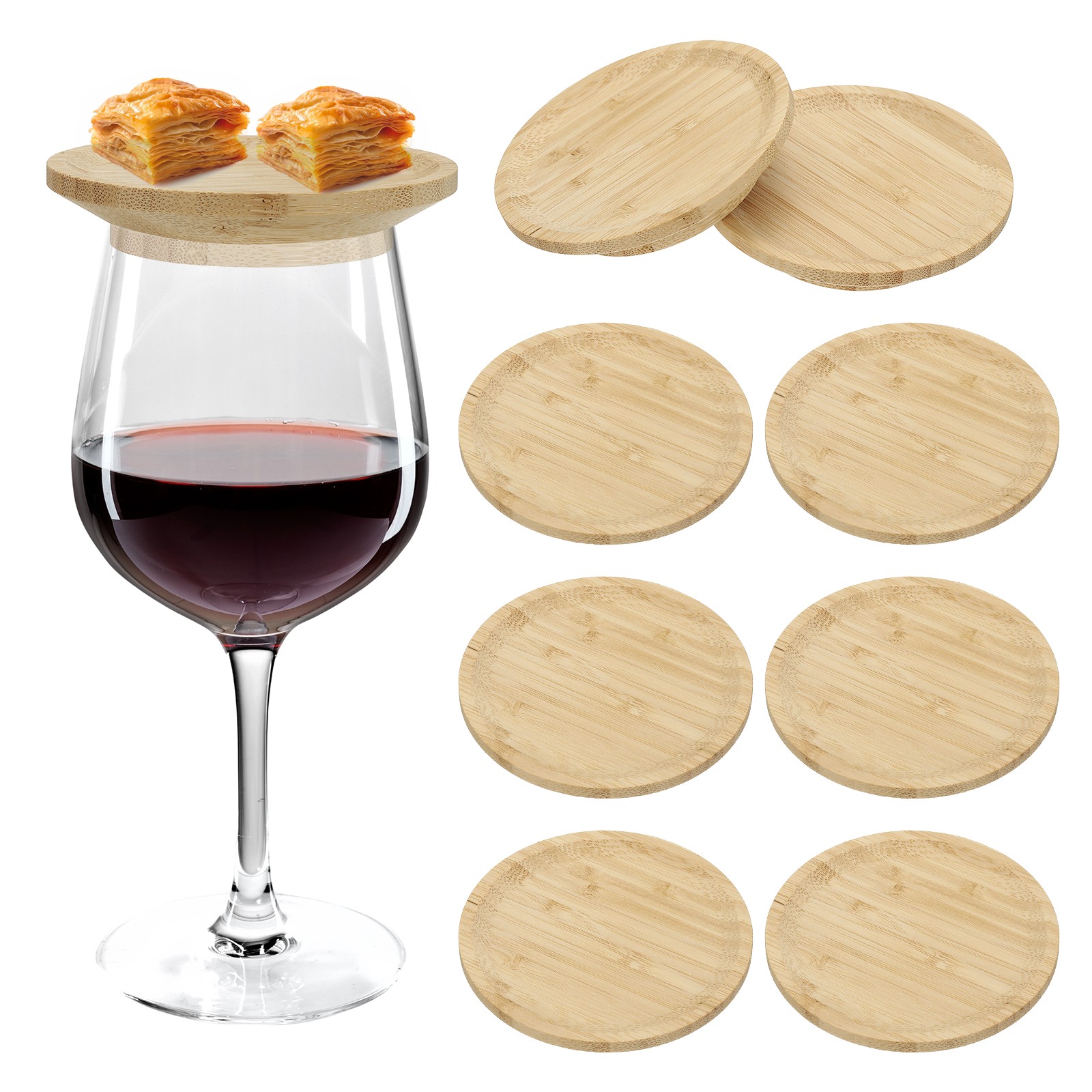 Wine Glass Charcuterie Lids, 4 Inch Wine Glass Covers 8Pcs