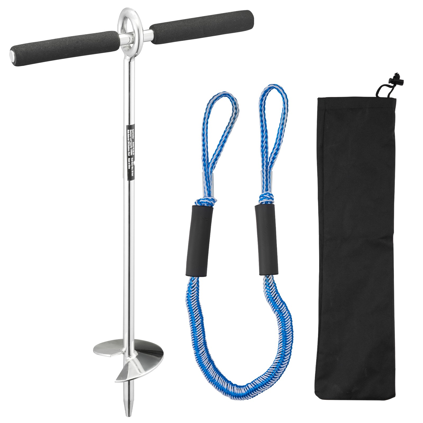 VEVOR Sand Anchor Screw in Beach Anchor 18 in Shallow Water Boat Auger Anchors