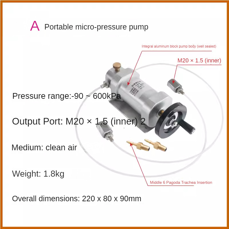 Portable Gas Pressure Pump Handheld Gas Pressure Source Calibration Station