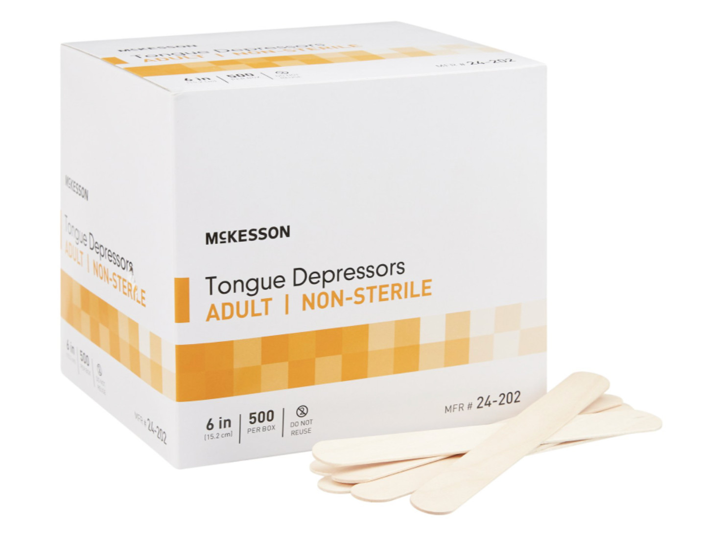 McKesson 24-202 Tongue Depressors 6" Wood 500/Box Lot of 5 for Crafts & More