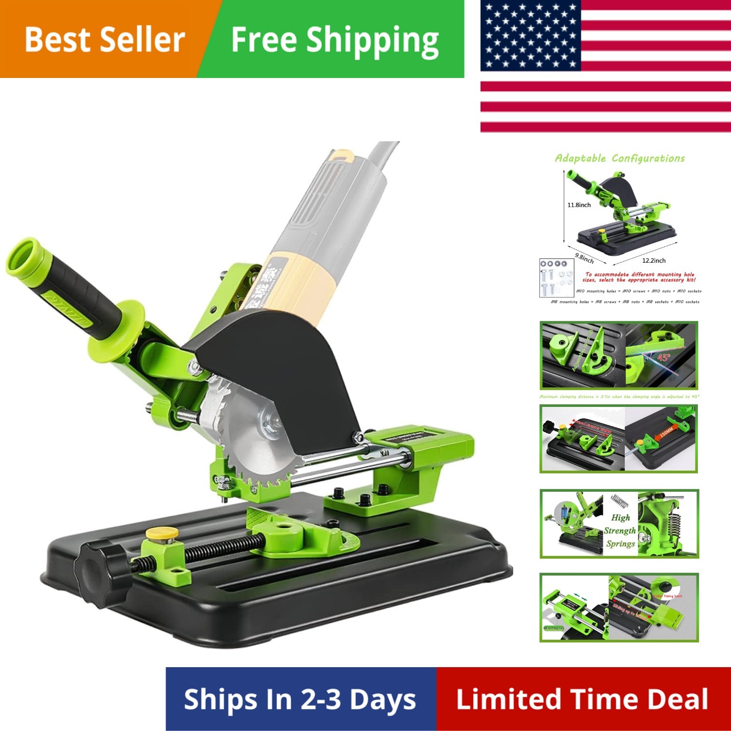 Upgraded Angle Grinder Stand Sliding DIY Cutter Support Aluminum Bracket Hold...