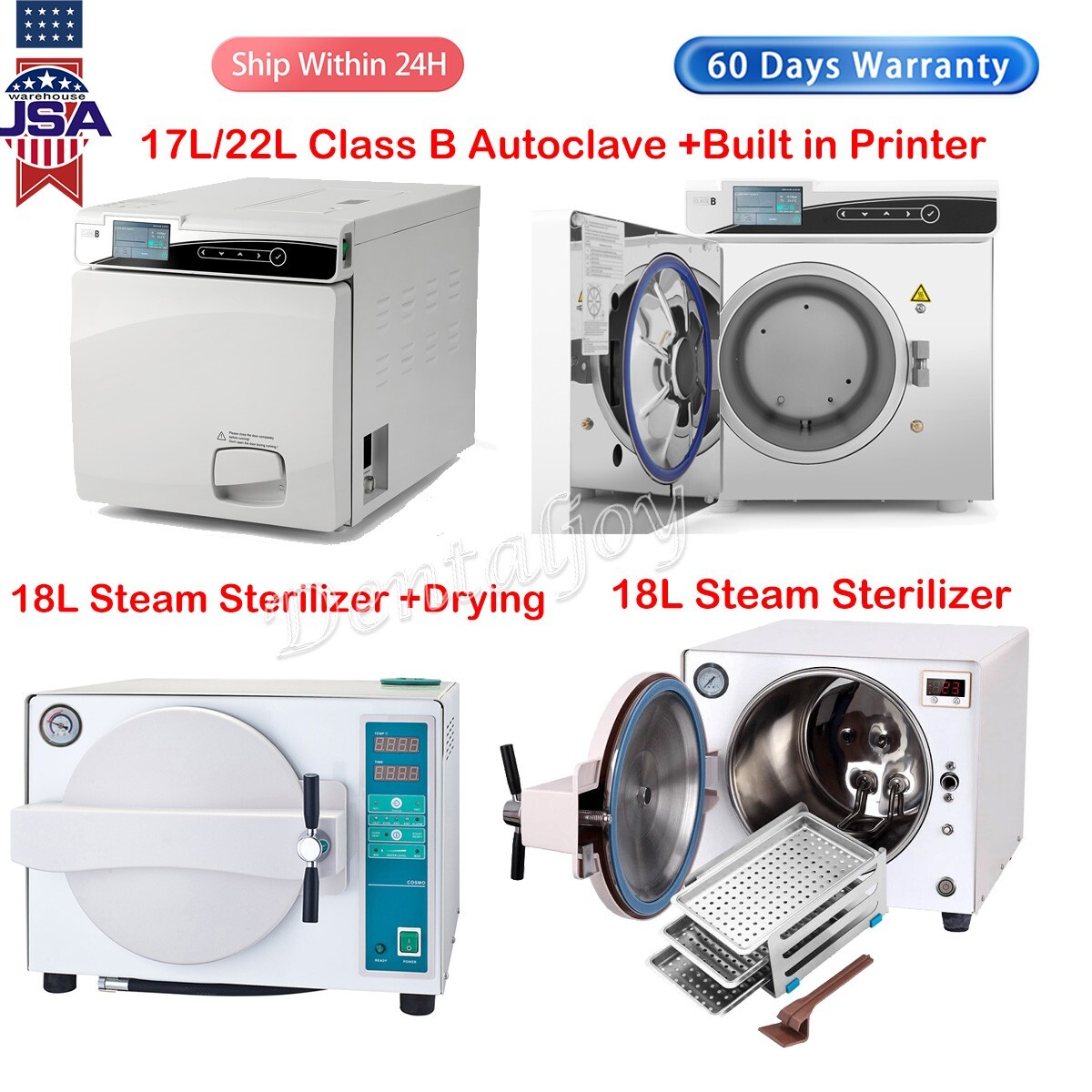 17L/22L Dental Medical Class B Autoclave Vacuum Steam Sterilizer Drying /Printer
