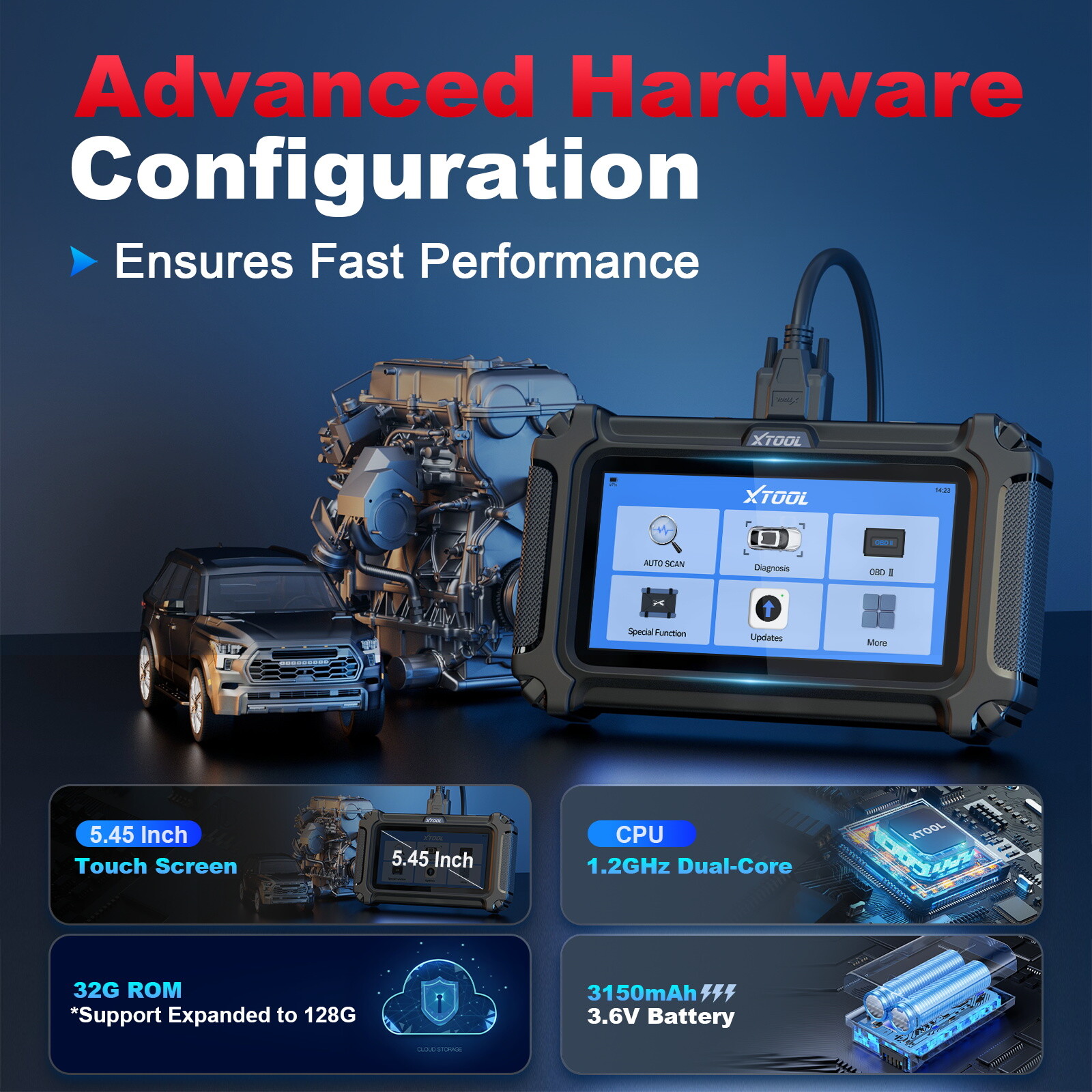 XTOOL D5S Auto Diagnostic Scanner Tool Car Code Reader AutoAuth CANFD 15+Resets