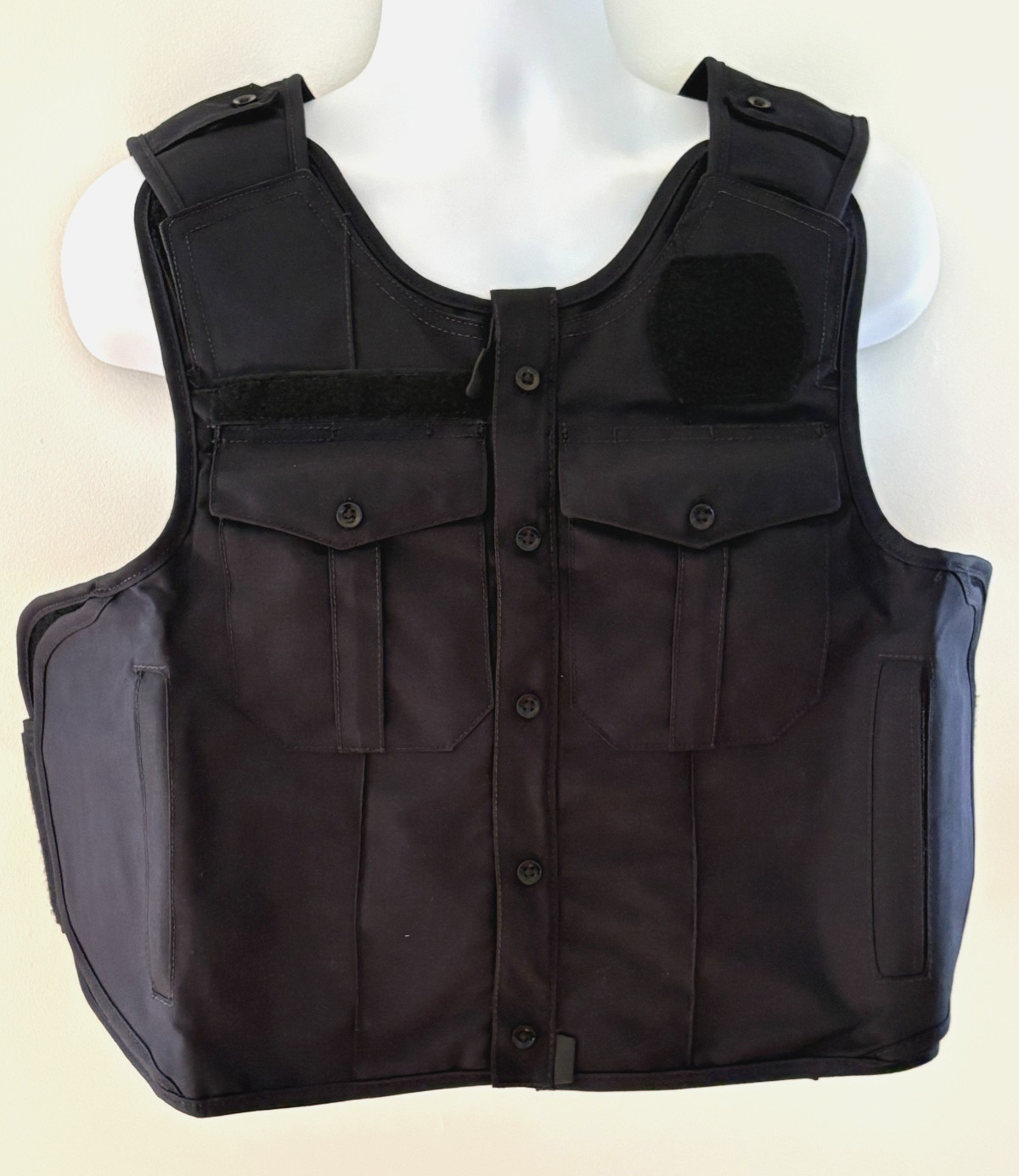 SAFARILAND U1 Clean Uniform Shirt Armor Carrier Front Open 2 Pocket Large Navy.