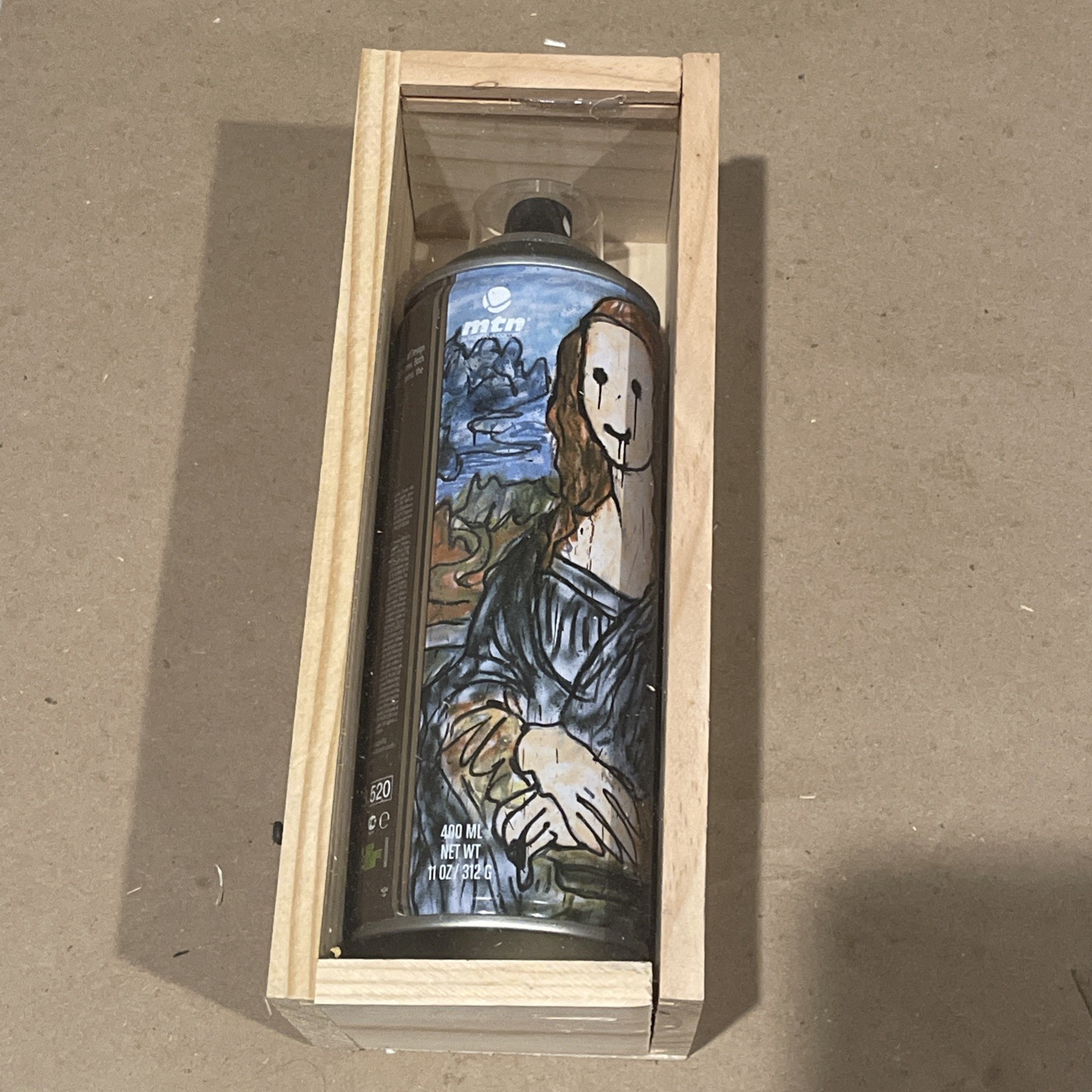 Madsaki Mona Lisa 3 Spray Paint Can MTN Montana Colors Display Fine Art Artist