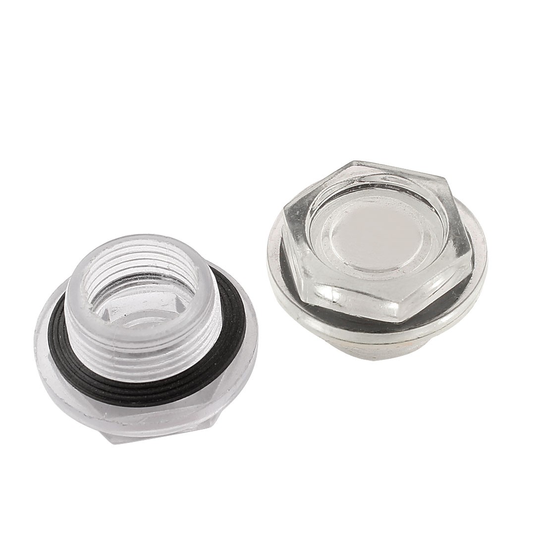 2 Pcs 25.4mm Thread Dia Replacing Parts Liquid Sight Glass for Air Compressor