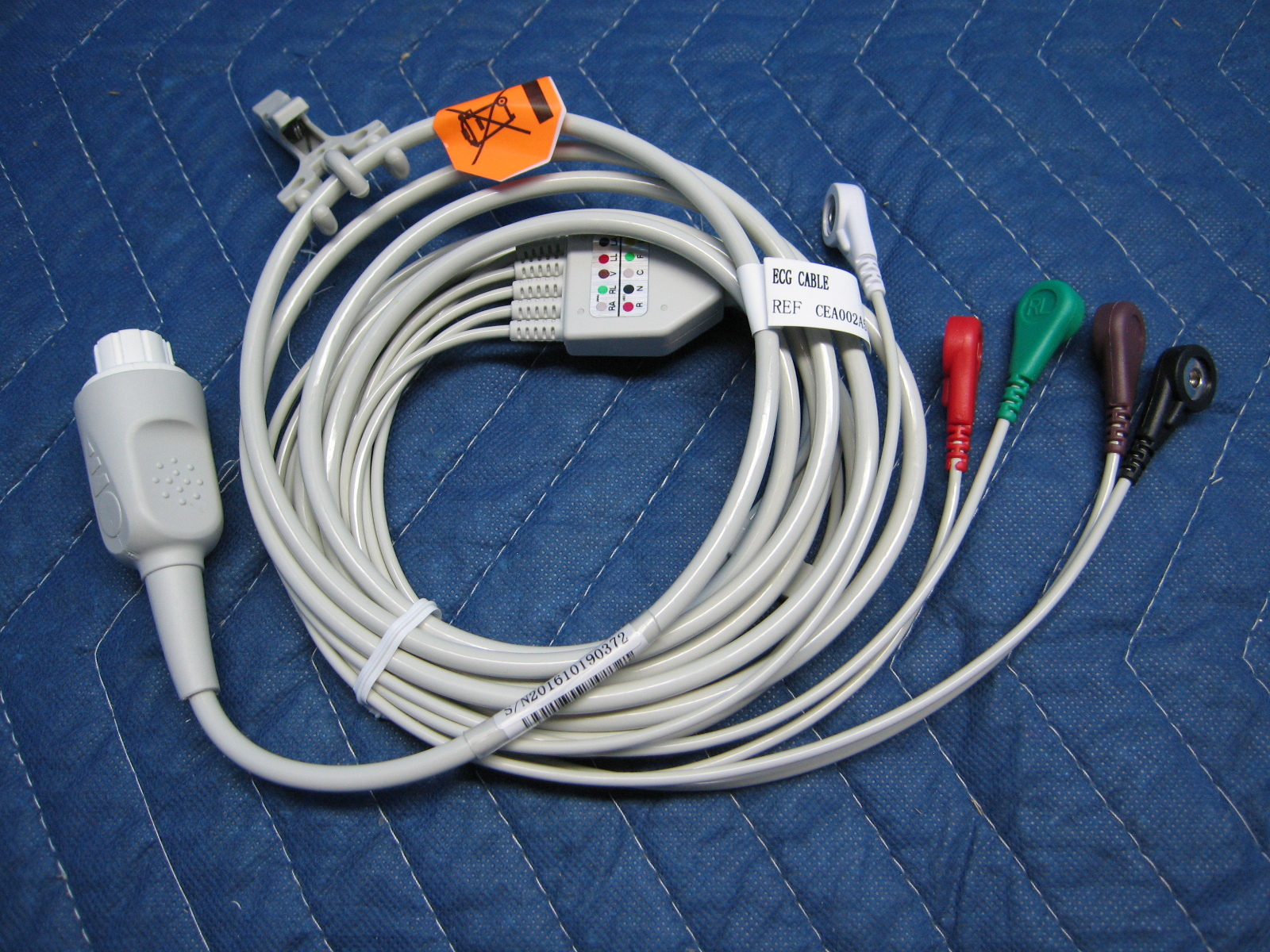5 Lead EKG ECG Cable w/ Snap Leads Fits GE Datex Ohmeda Cardiocap  AS/3 CS/3 S/5
