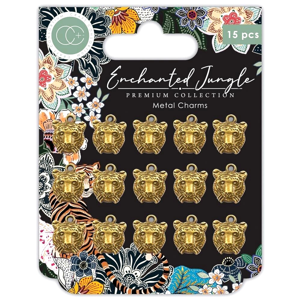 Craft Consortium Enchanted Jungle Metal Charms 15/Pkg Tiger