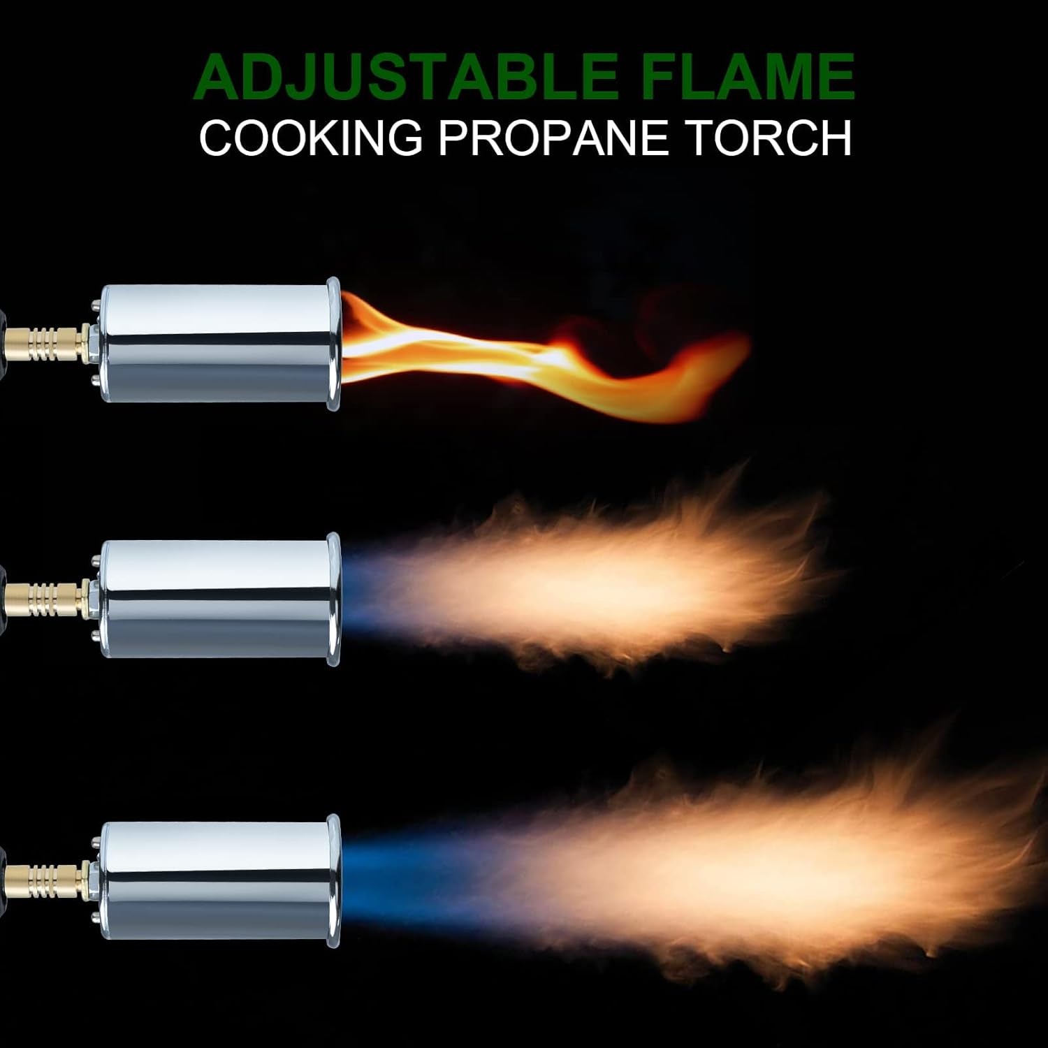 Powerful Propane Torch Head, Campfire Starter, Charcoal Medium, Green