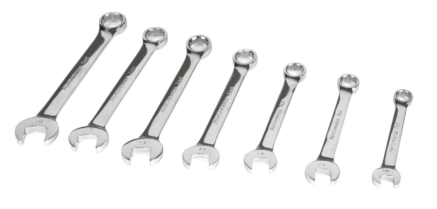 Performance Tool W30001 7 Piece MM Polish Comb Wrench Set