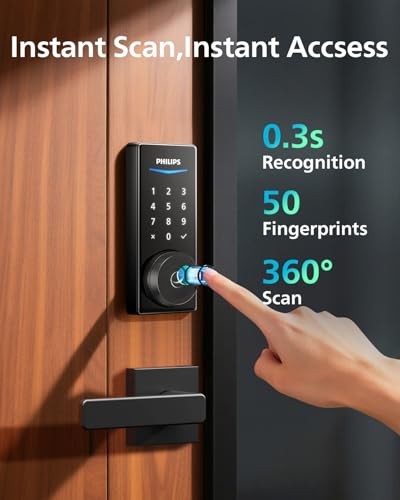 Philips Built-in WiFi Smart Door Lock Fingerprint Keyless Entry Deadbolt Alexa