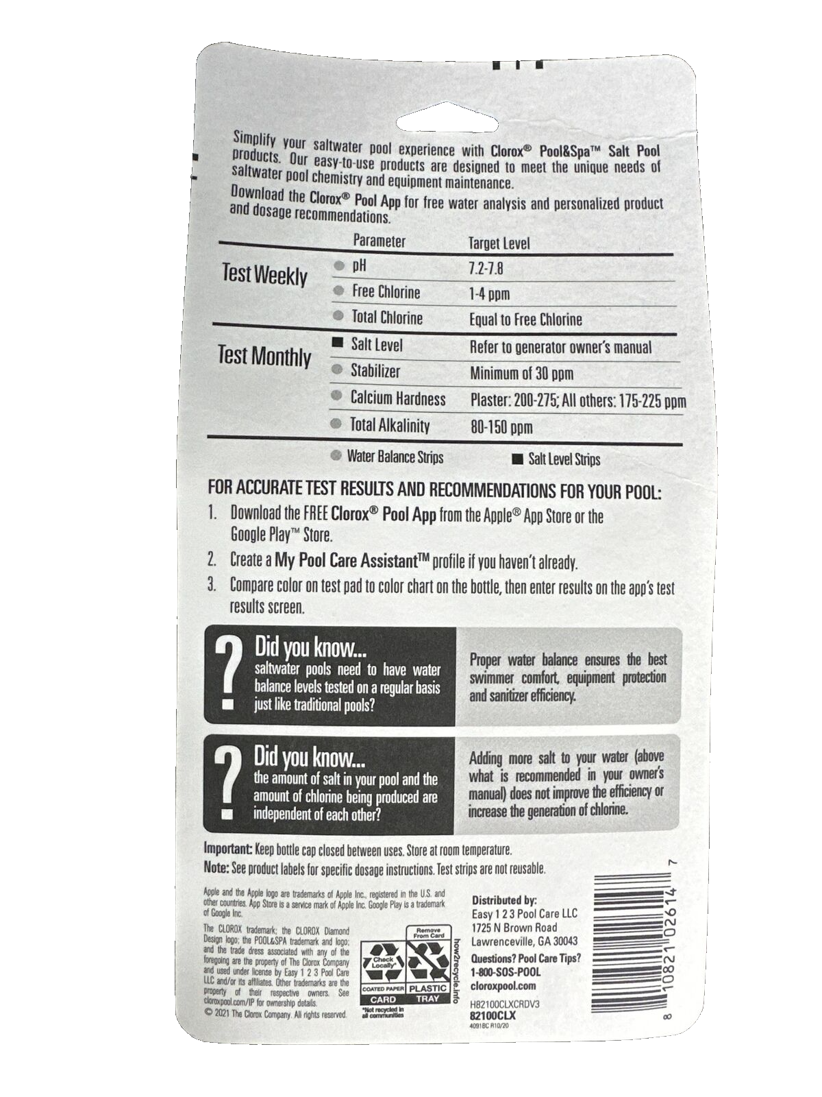 Clorox Pool & Spa 35-Pack Salt Pool Test Strips for Pool Water Testing