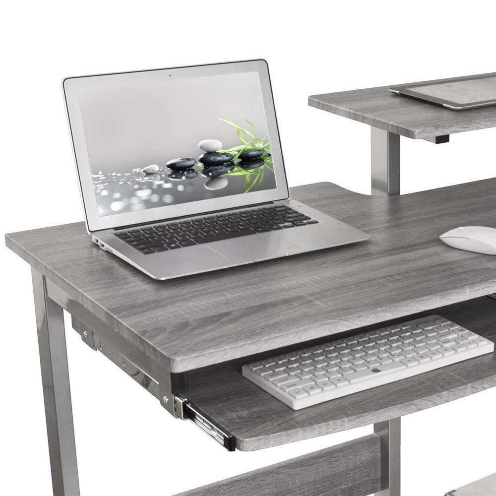 Complete Computer Workstation Desk. Color: Grey