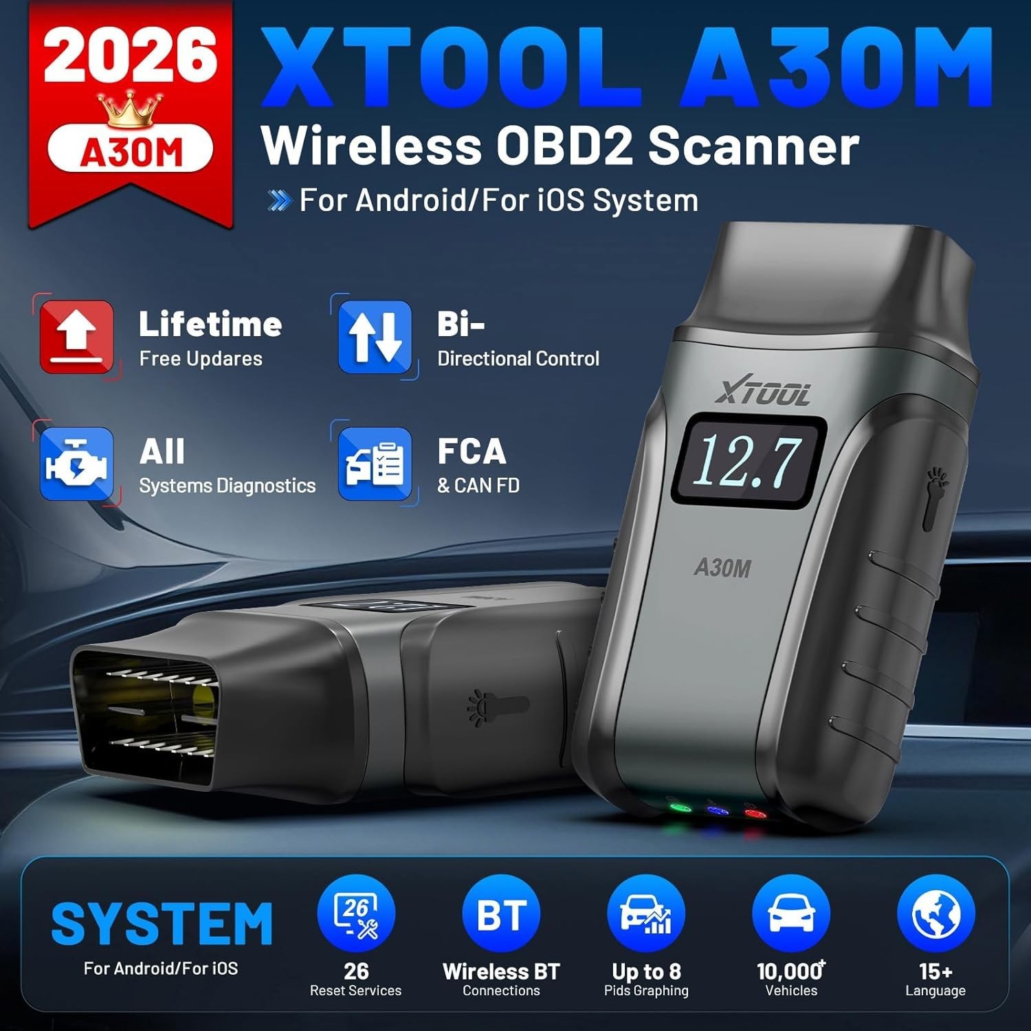 🏆XTOOL Anyscan+ A30M KIT OBD2 Scanner Wireless Code Reader Bidirectional Tool