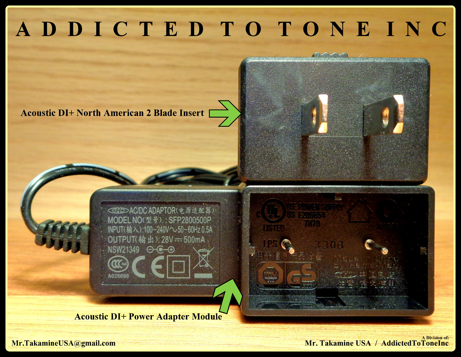 Takamine Acoustic DI+ Original Power Adapter / NOS / Adapter or Insert ONLY