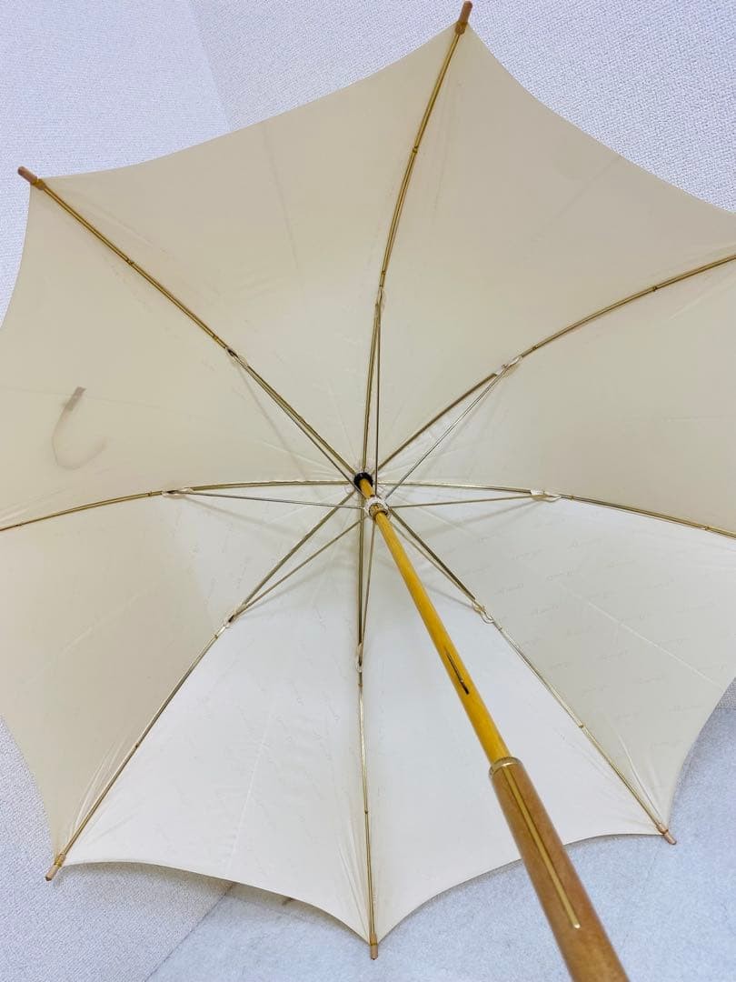 Christian Dior Logo Allover Pattern Long Umbrella Beige Off White
