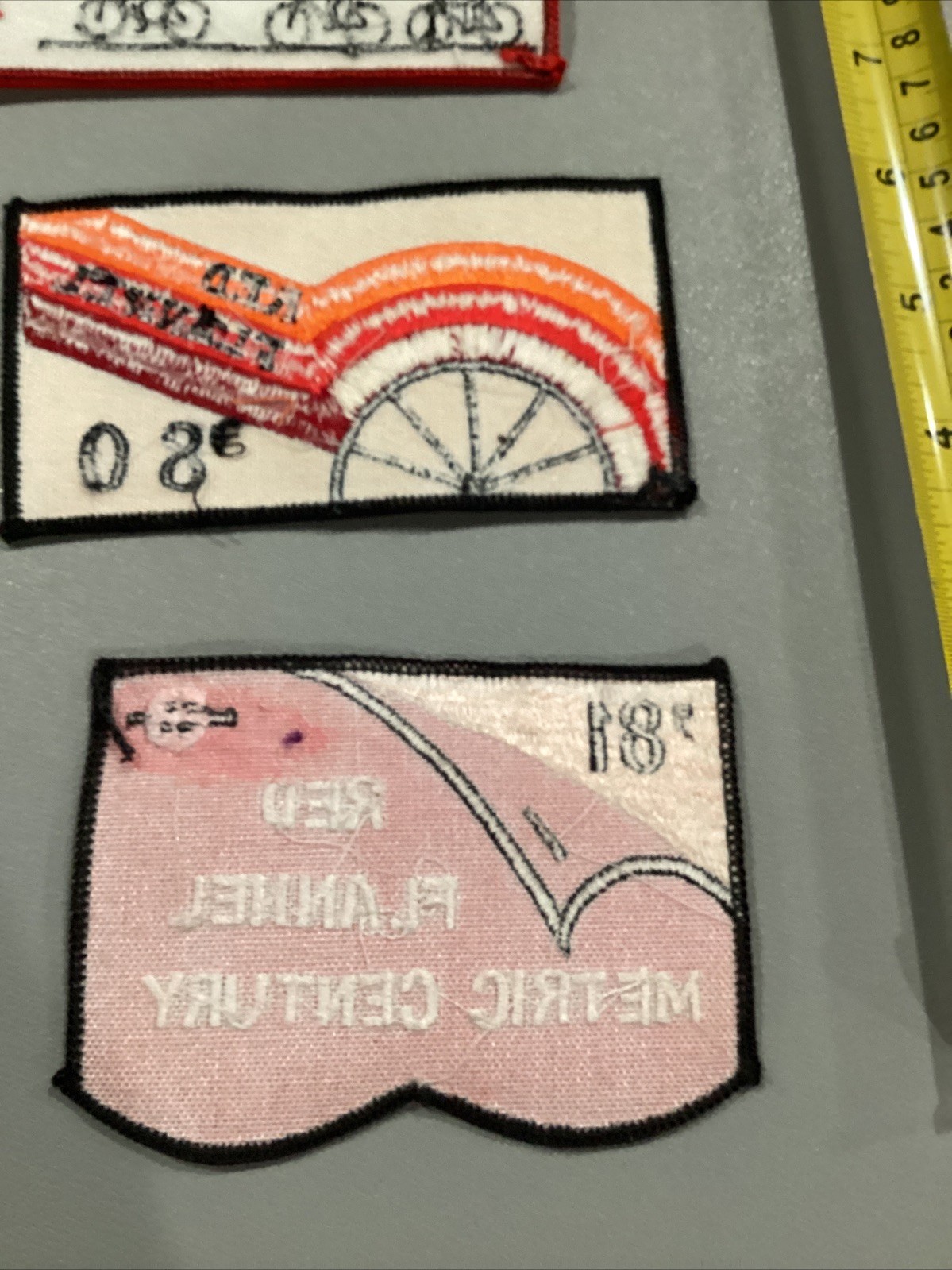 1979, 1980, 1981, 1982 Red Flannel 4 Cycle Biking Patch Lot