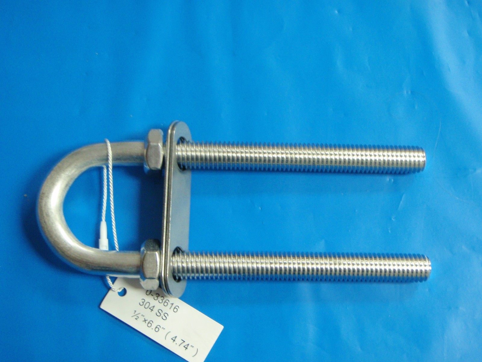 bow eye 1/2" x 6.6 inch long 304 stainless steel 33616 4.74" thread stern eye