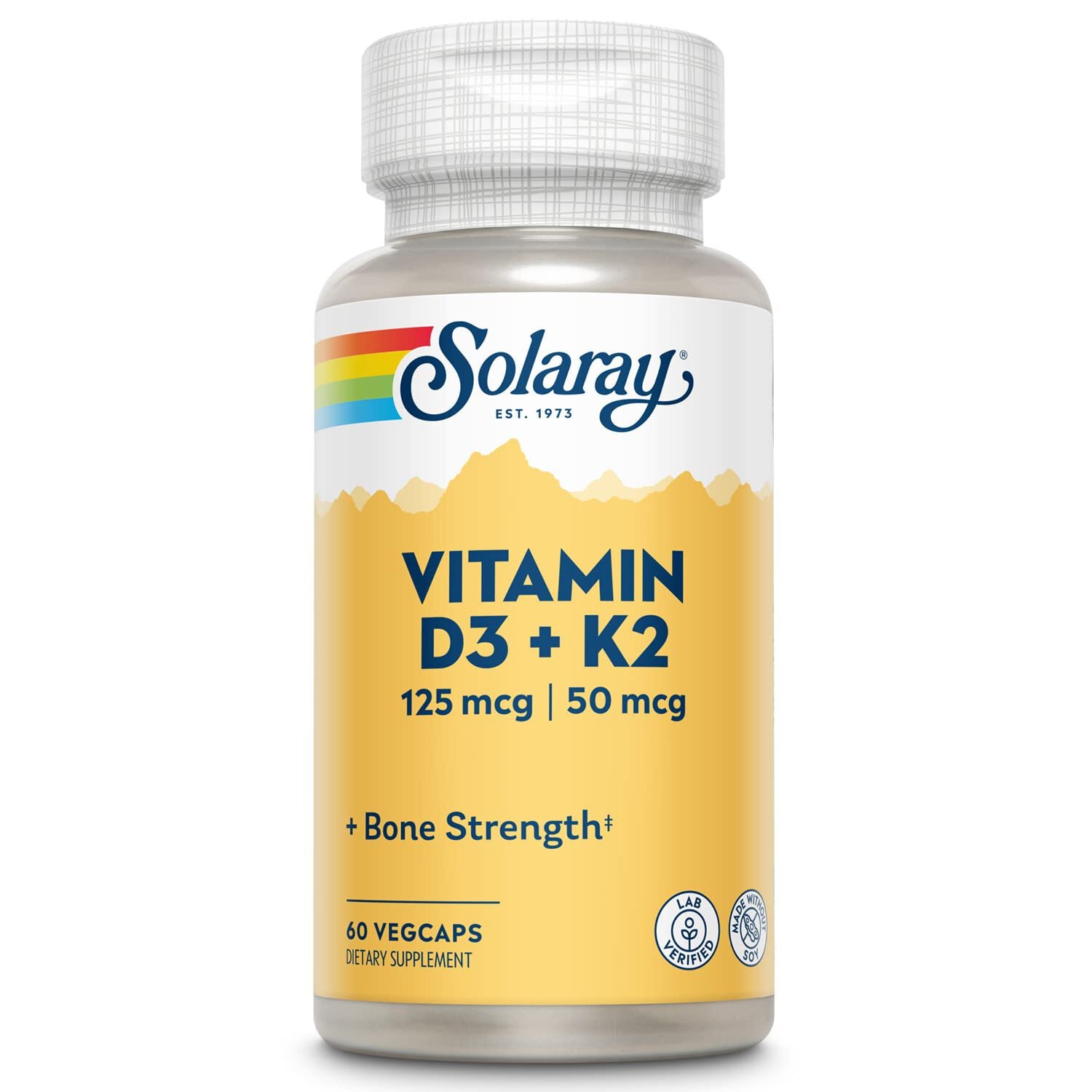 10/28 Solaray - Vitamin D-3 5000 IU & K-2 50 mcg MK-7 - 60 Vegetarian Capsules