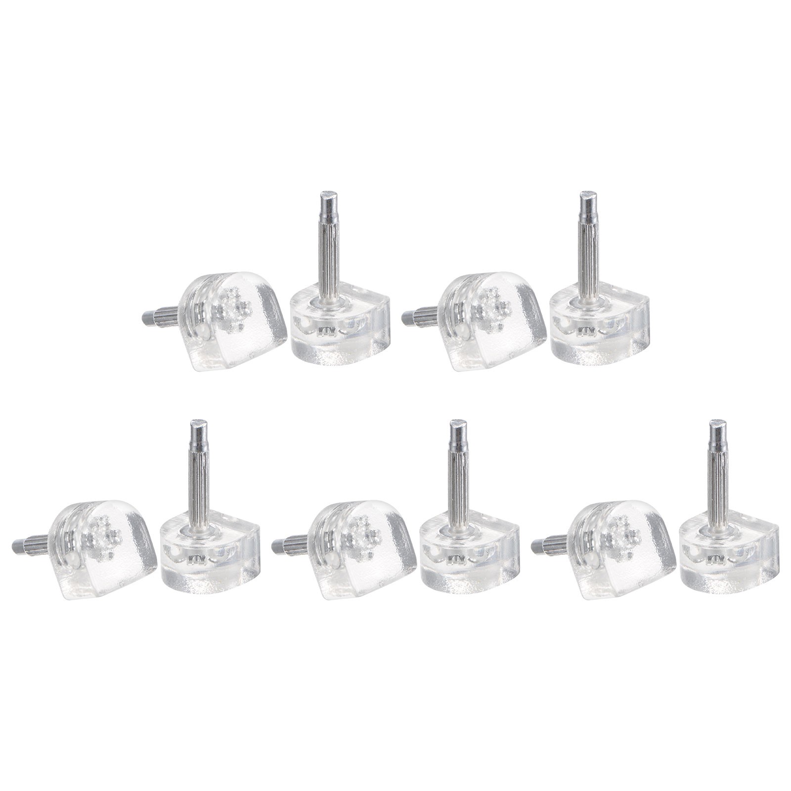 5 Pairs High Heel Tips 2.4mm Pin, 10x10mm U-Shape Shoe Repair Caps, Transparent