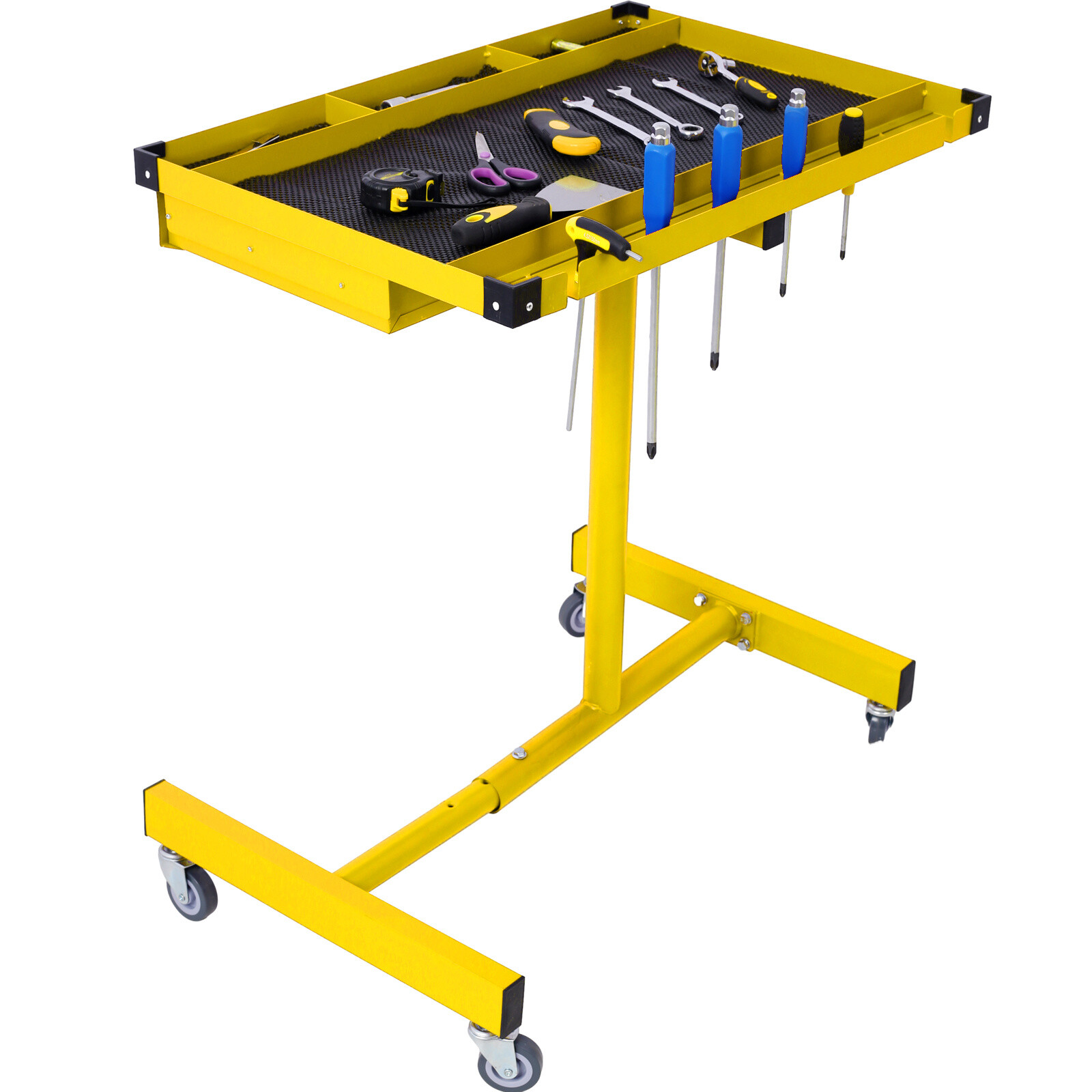 Heavy Duty Adjustable Work Table with Drawers Rolling Tool Tray with Wheels