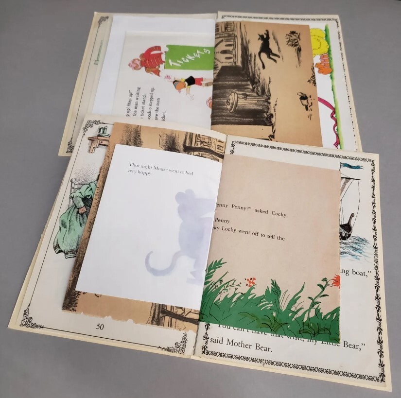 Set of 2 Kid Themed Book Page Journals 60pg Scrapbook 6.5x8.5 inch Blank Journal