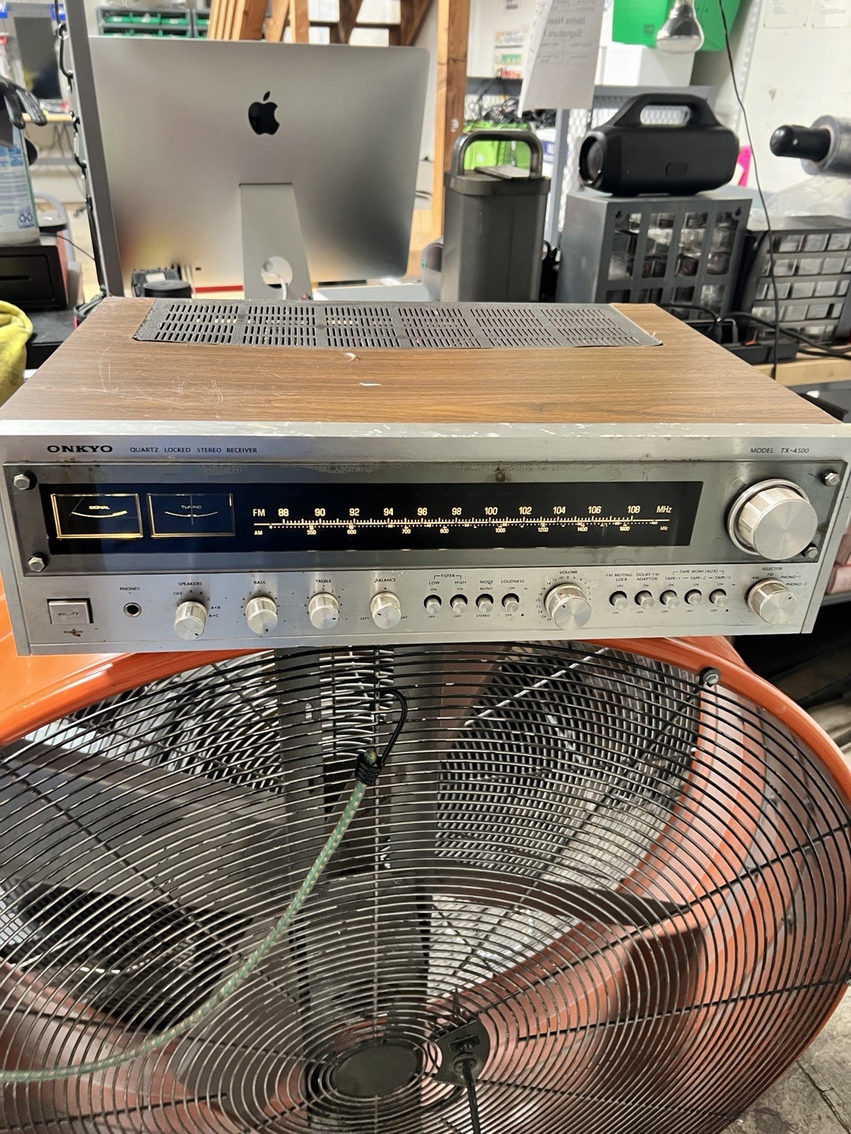 Onkyo TX-4500 Quartz Locked Stereo Receiver w/ Wood Case Made in Japan AS IS