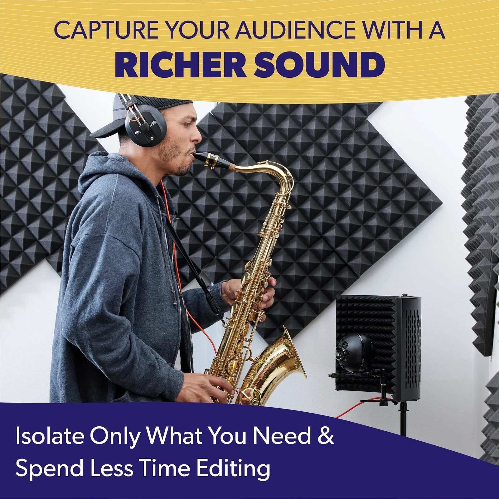 PRO Isolation Shield - Microphone Reflection Filter for Recording - Mic Studi