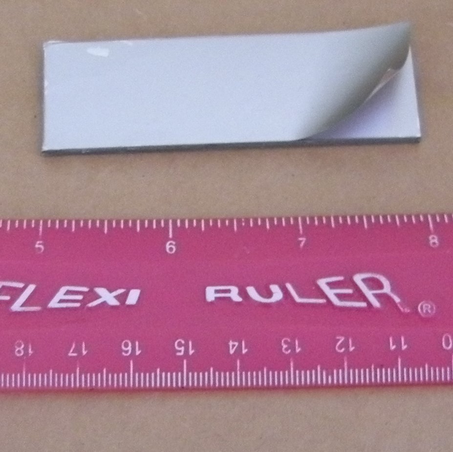 0.002" 0.05mm Stainless Steel Shim Stock .002" 3" x 1" with adhesive stack 50