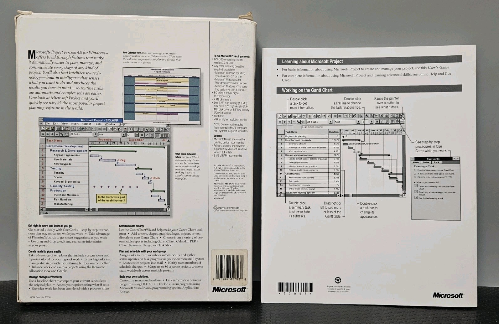 Windows Microsoft Project v4.0 Vintage Software 3.5" DISKETTES *Untested As-Is*