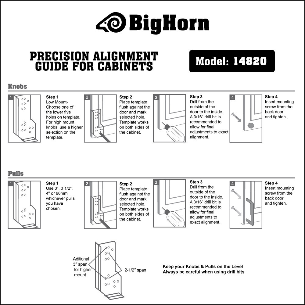 Big Horn 14820 Precision Alignment Jig for Cabinets