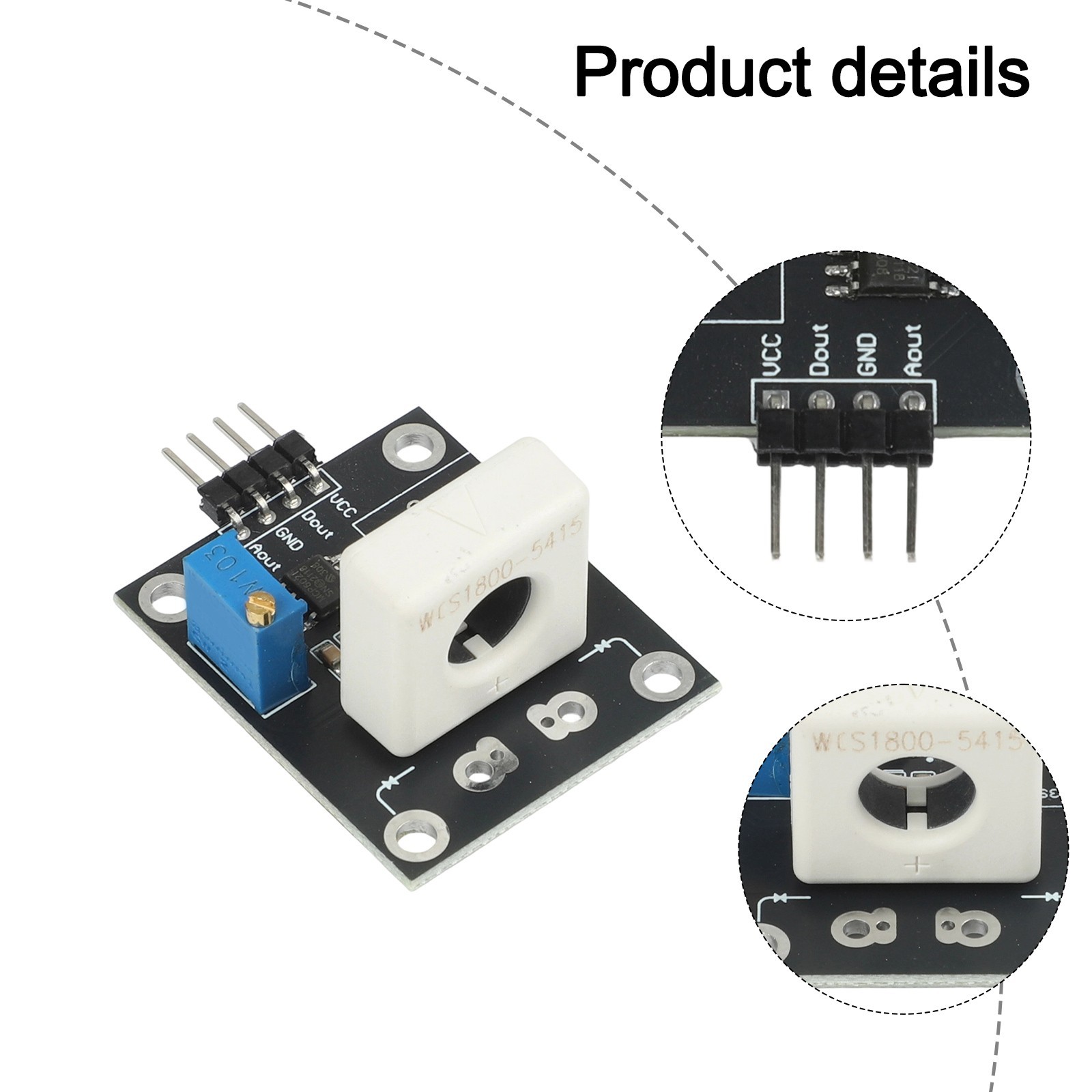 Current Sensor WCS1800 Module with Hall Effect DC 35A for Electrical Use