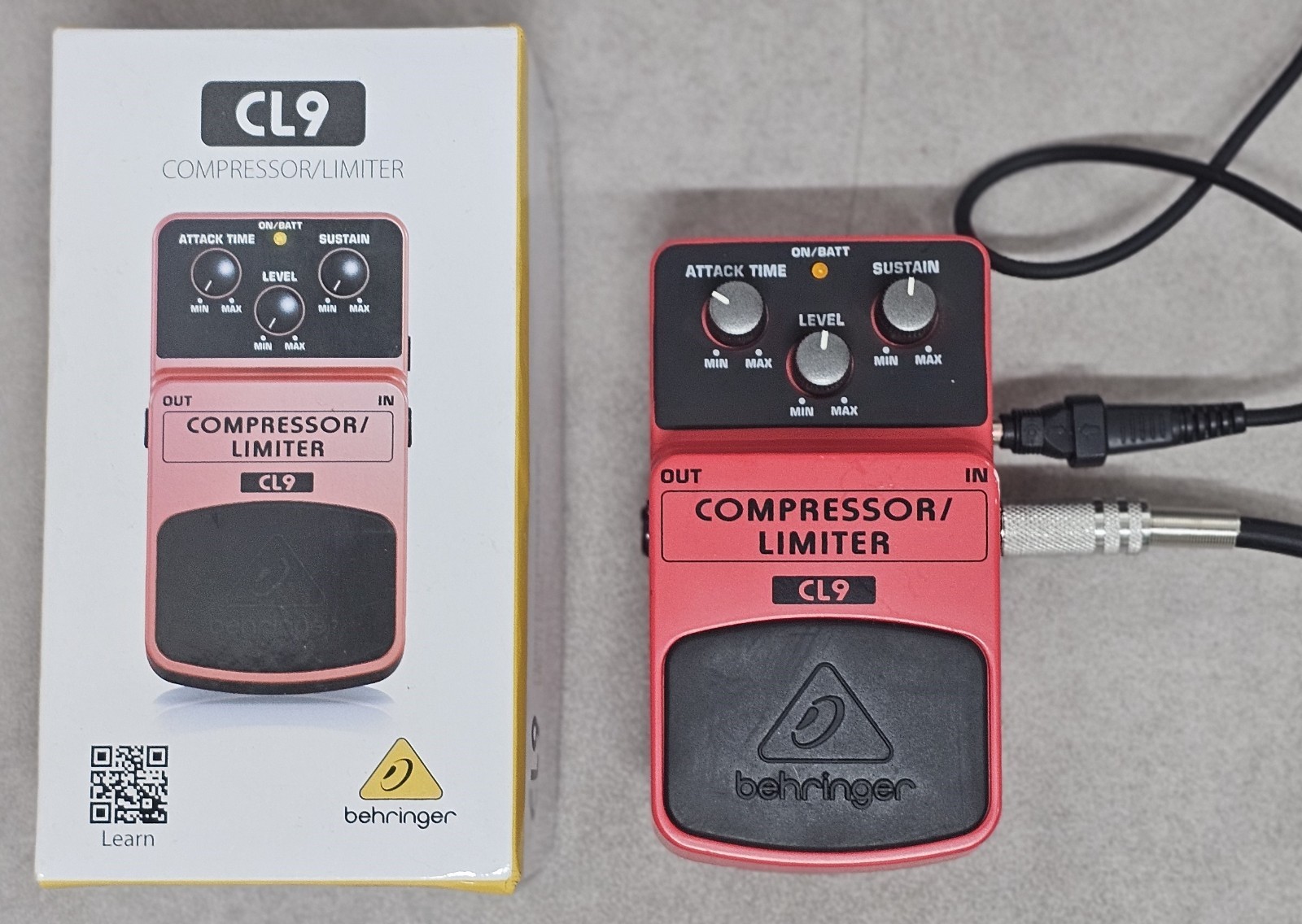 Behringer Compressor Limiter CL9 Red Guitar Pedal Compressor Limiter
