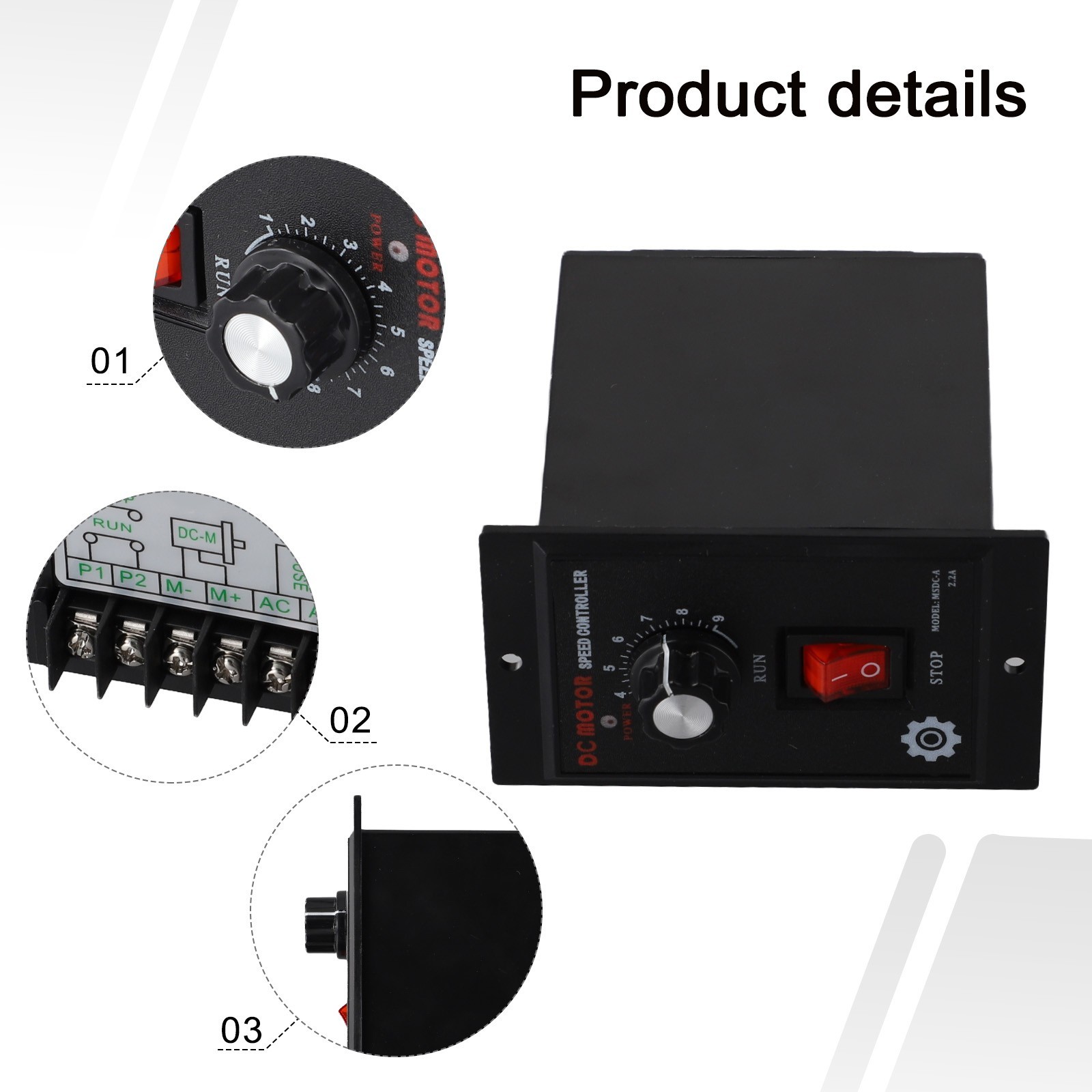 Efficient Performance AC 110V to DC 90V Motor Controller for 500W Motor