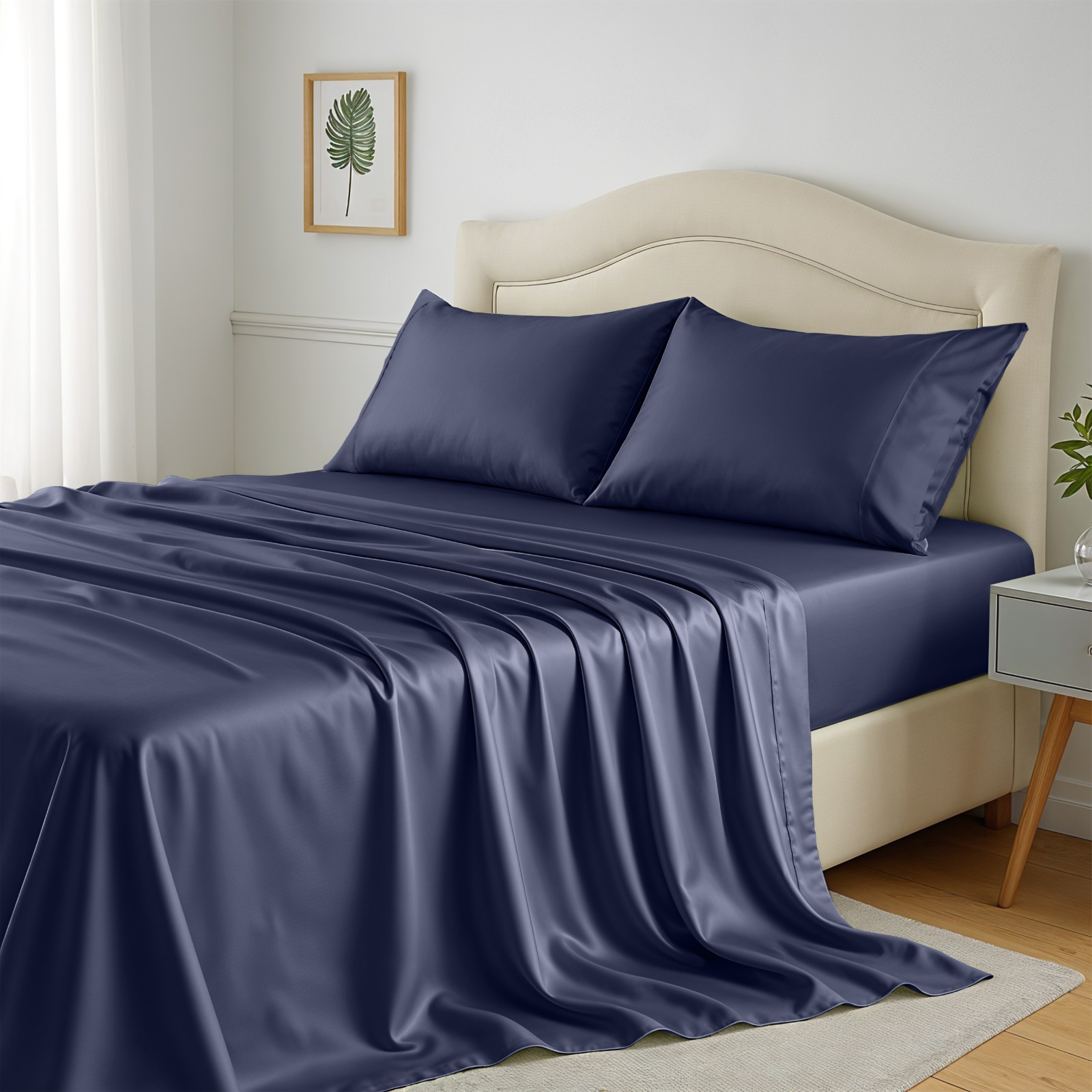 4PC 100% Bamboo Viscose Sheet Set Cooling Deep Pocket 16" Soft Luxury Bed Sheets