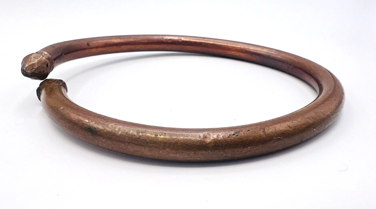 Handcrafted Brutalist Shabby Chic Copper Bangle Bracelet