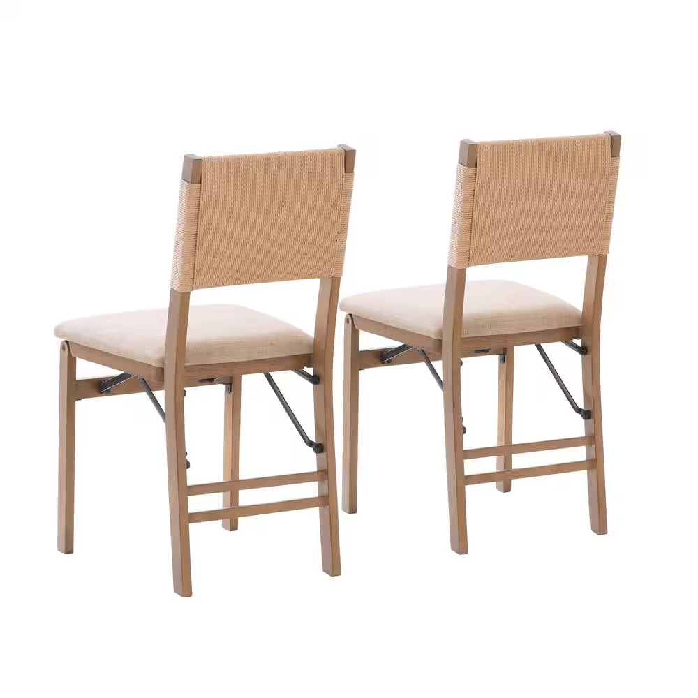 Birdie Brown Polyester Seat Dining Folding Chair Set of 2