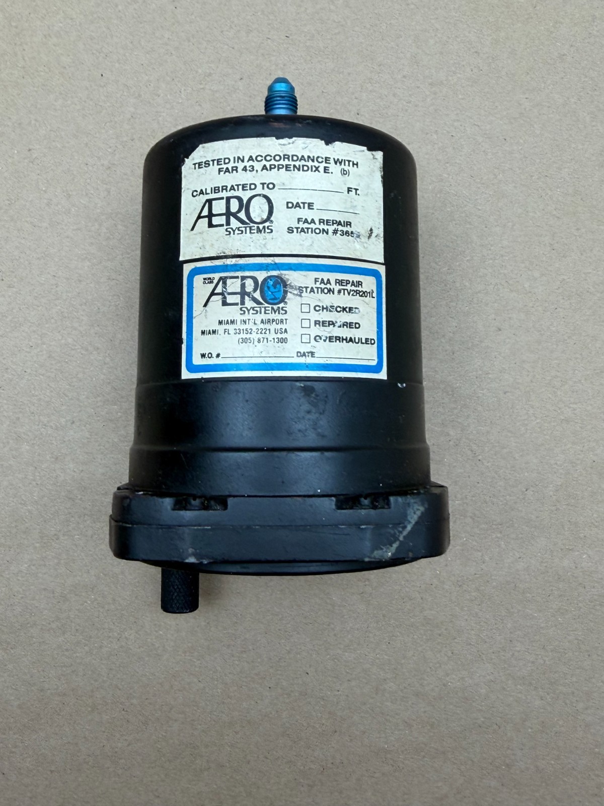 Aero Systems Altimeter P/N: 02455 (3215)