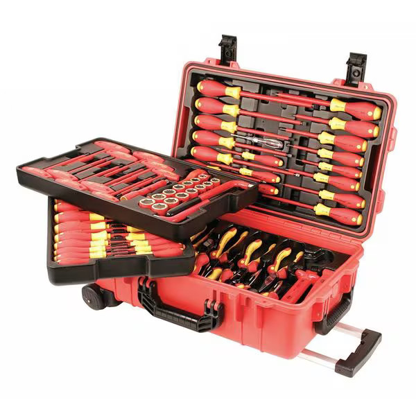 Wiha 80 pc Insulated Tool Set, SAE, Rolling Tool Case 32800 Wiha 32800