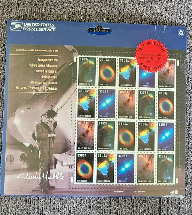 2000 Edwin Powell Hubble Space Telescope USPS Stamps Sealed 20 Stamp Collection
