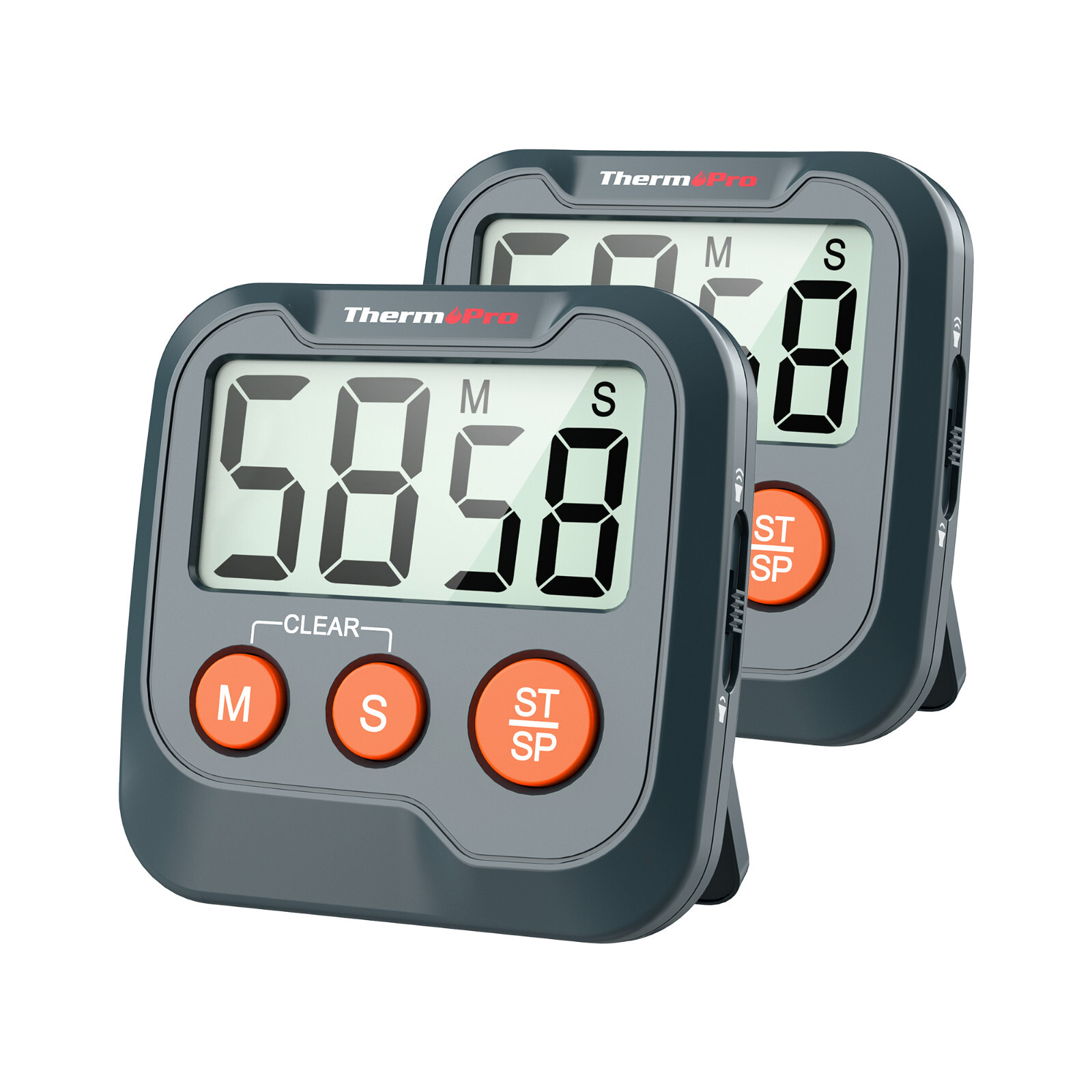 TempPro TM03W 2-Pack Digital Timer for Exercise/Baking/Playtime/Work Stopwatch
