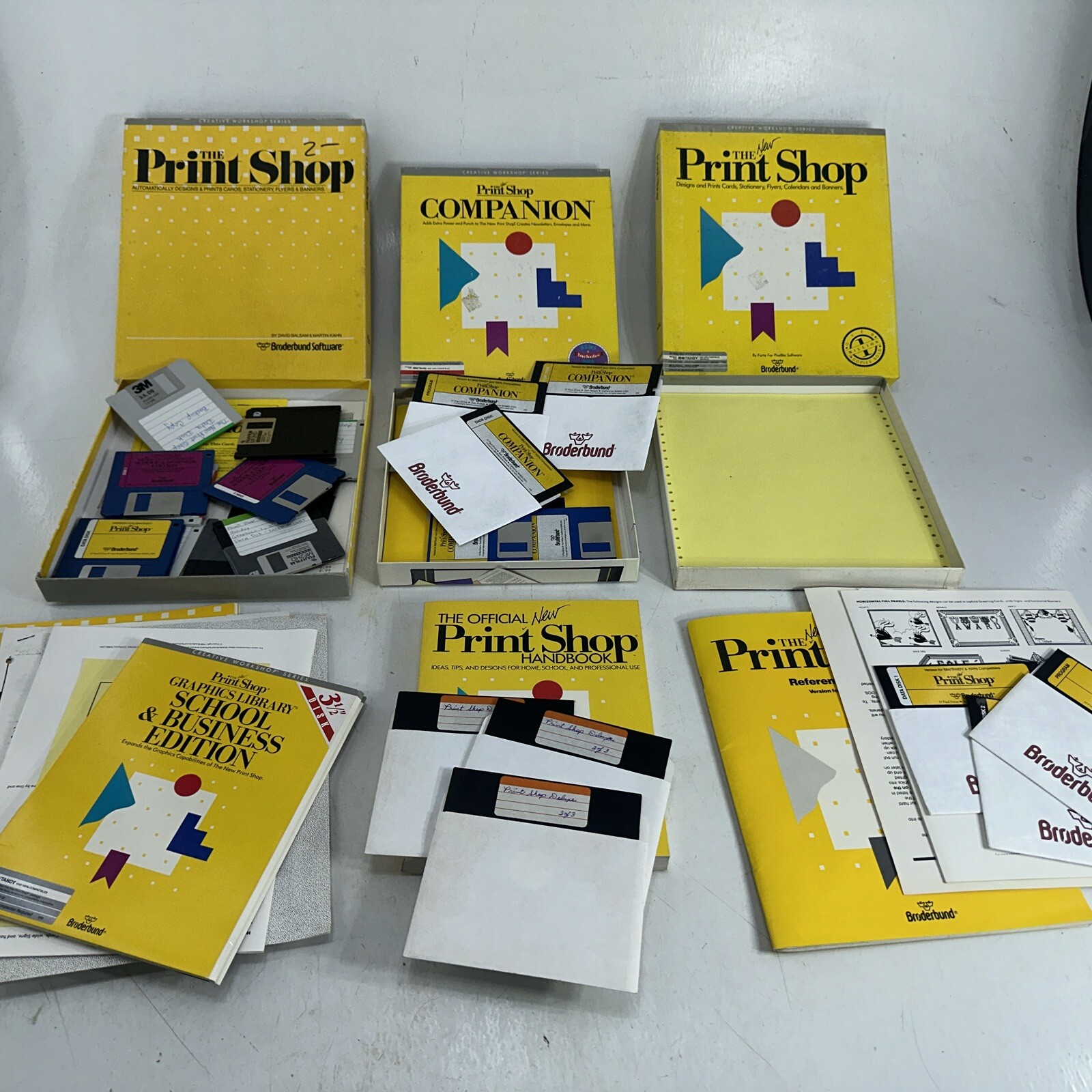 Lot Broderbund Print Shop The New  Companion - Design Software Vintage IBM 1989