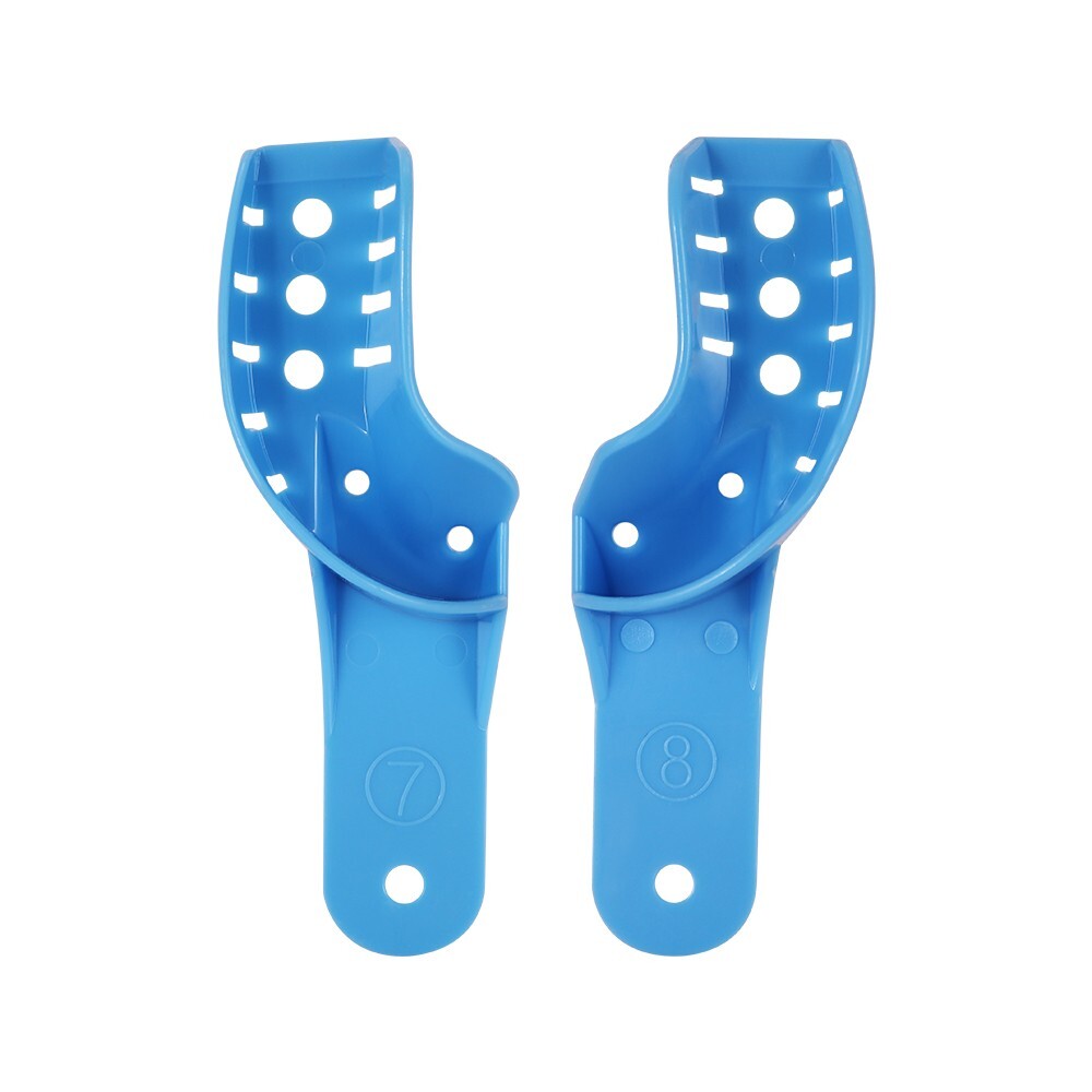 1 Set Blue Plastic Dental Autoclavable Impression Trays Material Upper Lower