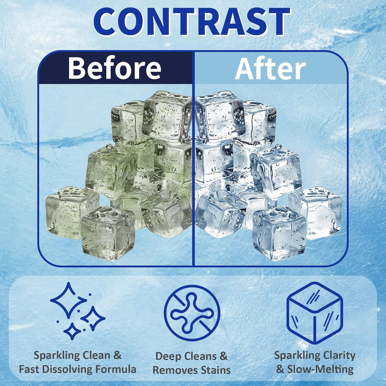 Ice Machine Cleaner Maker and Descaler - 24 Ice Maker Cleaner Tablets Compatible