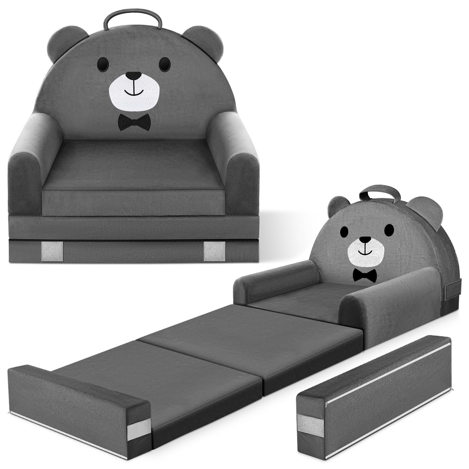 Sofa Bed with Removable Washable Cover & -Tape Backrest – Foldable Chair, Coz...