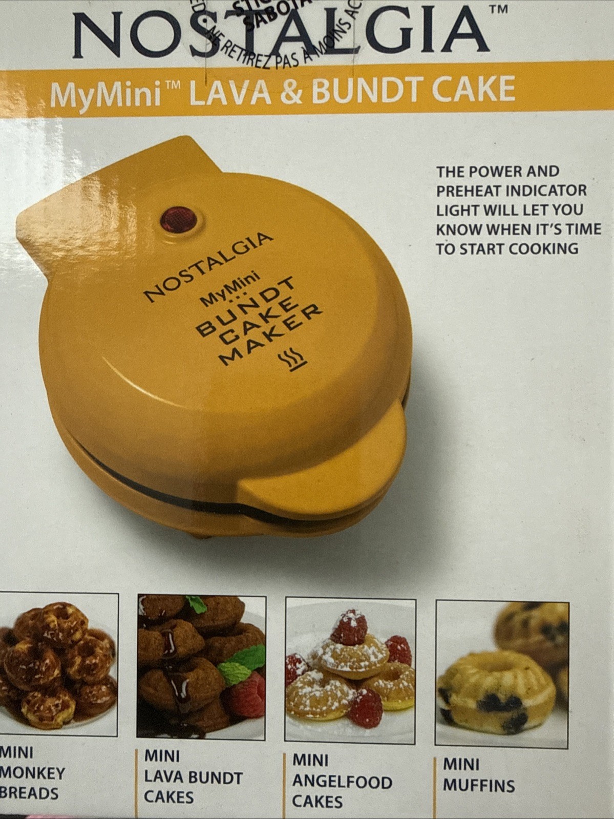* New Nostalgia MyMini Lava & Bundt Cake Maker Portable, Electric  Yellow (C)