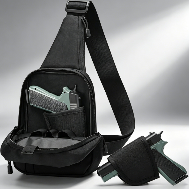 Crossbody Shoulder Bag for Men Sling Bag Tactical Crossbody Handgun Holster Bag