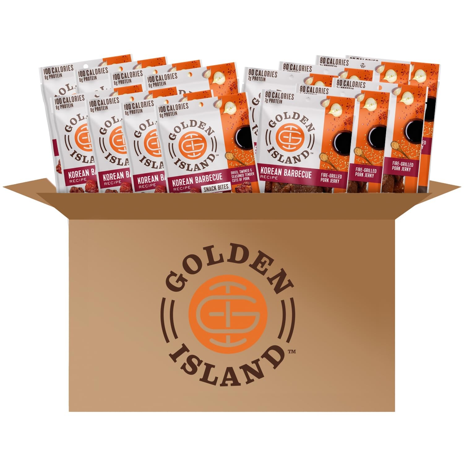 Golden Island Pork Jerky Korean BBQ Variety Pack Meat Snack Gluten Free