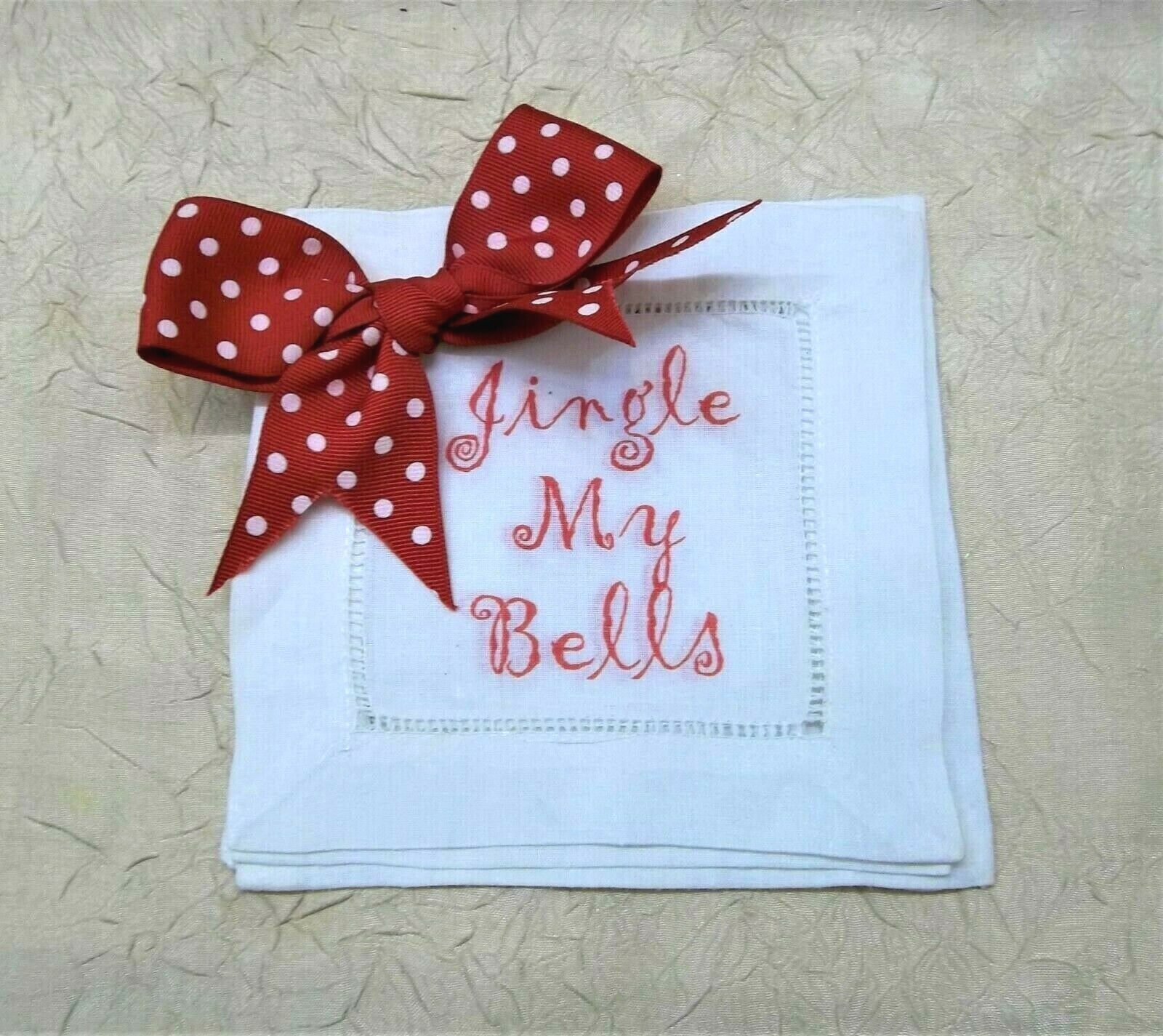 Jingle My Bells Set Of Four Fabric Christmas Holiday Coasters New