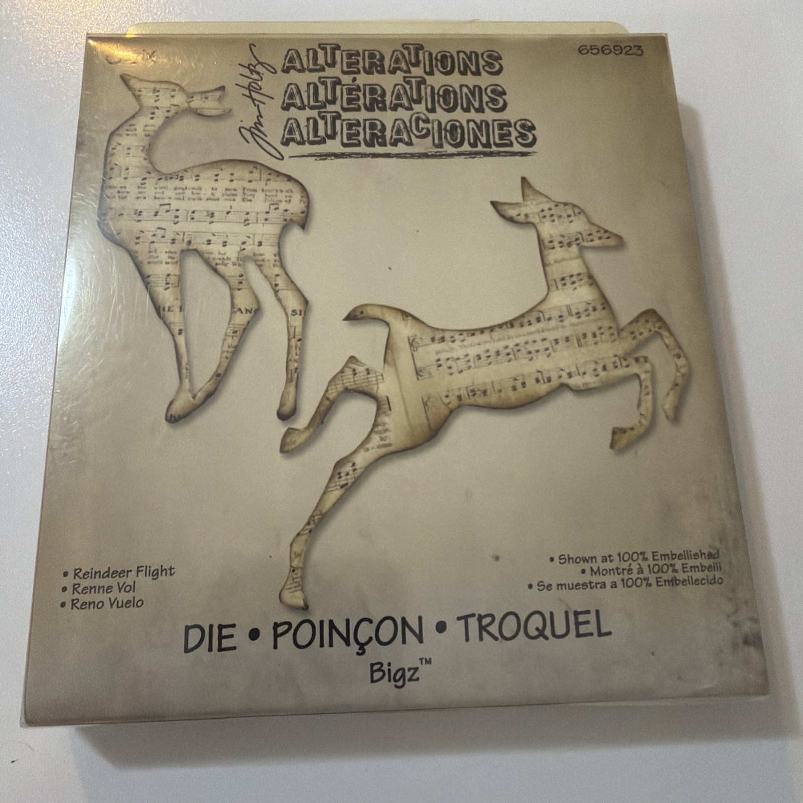 Sizzix Tim Holtz Alterations Die - REINDEER FLIGHT - 656923 Bigz Retired